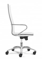 Bureaustoel Sitland Classic executive advanced high back, nappaleder wit, chromen frame
