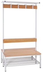 Garderobeset Easy4Office met 2x4 stevige kledinghaken. 189x100x80cm