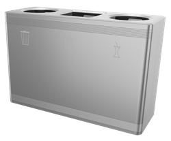 Afvalscheidingsbak Ditch 3C restafval-papier-GFT RVS