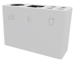 Afvalscheidingsbak Ditch 3E Restafval-plastic-bekers wit