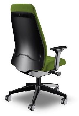 Interstuhl New EV117 Bureaustoel - EN-1335 gecertificeerd - Kunststof delen en voetkruis zwart - Era groen ER04 - Zitdiepte- en lendensteun verstelbaar bij Easy4Office