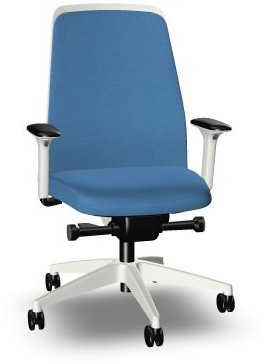 Roeispaan Vluchtig Monteur Interstuhl New EveryIs 1 EV311 bureaustoel- Kunststof delen en voetkruis  wit - Era lichtblauw ER02 - Zitdiepte- en lendensteun verstelbaar bij  Easy4Office