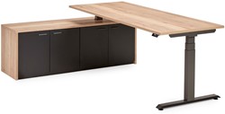 Flex3+ elektrisch zit-sta bureau manager T-frame met aanbouwkast