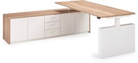 Flex3+ elektrisch zit-sta bureau manager wang-frame met aanbouwkast