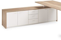 Flex3+ elektrisch zit-sta bureau manager wang-frame met aanbouwkast-2