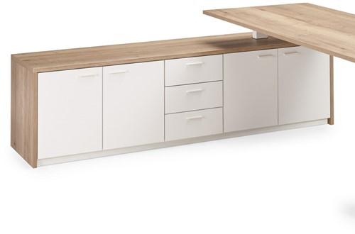 Flex3+ elektrisch zit-sta bureau manager wang-frame met aanbouwkast-2