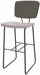 Forza barkruk sledeframe zonder armleuning, zithoogte 82 cm, zitting en rug stof 5 cm 