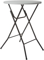 Statafel, bistrotafel, bartafel rond, hoge vouwtafel inklapbaar draagbaar, weerbestendig HDPE blad en stalen frame, voor buiten, terras, tuin, balkon, events, Ø 80 x 110 cm wit