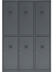 Lockerkast metaal H180 cm 3 deuren breed