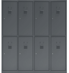 Lockerkast metaal H180 cm 4 deuren breed