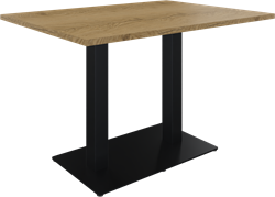 Kolom tafel recht 120 x 80 cm - 2 x vierkante kolom op rechthoekige voetplaat 80 x 50 cm - H 75 cm