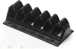 Kabelgrip 5-kanaals, kunststof in de kleur wit, 4 lussen 110x65mm