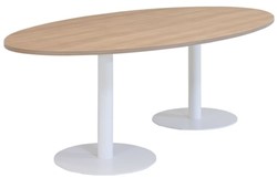 Kolom tafel ellipsvorm 240 x 100/120 cm - 2 ronde metalen voeten Ø 50 cm - H75 cm