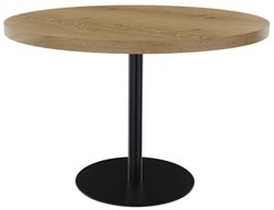 Kolom tafel rond Ø 120 cm - melamine tafelblad - ronde metalen voet Ø 60 cm - H 75 cm