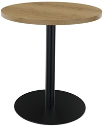 Kolom tafel rond Ø 80 cm - melamine tafelblad - ronde metalen  voet - H 75 cm