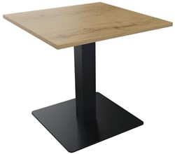 Kolom tafel vierkant 80 x 80 cm - melamine tafelblad - vierkante metalen voet 50 x 50 cm - H 75 cm