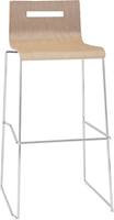 Oscar barkruk slede frame,  ztihoogte 82 cm, hout, laminaat of gestoffeerd