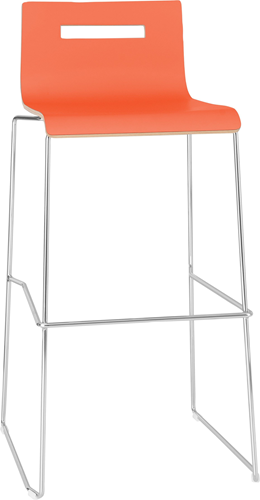 Oscar barkruk slede frame,  ztihoogte 82 cm, hout, laminaat of gestoffeerd-3