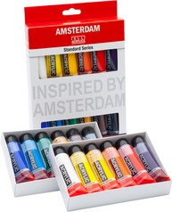 Acrylverfset Royal Talens Amsterdam met 12 tubes 20ml