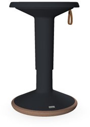 Kruk Up101 Interstuhl 3422 zwart grijs, hoogte Instelbaar, handgreep bruin leder