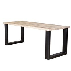 Vergadertafel massief eiken hout met metalen U-poot