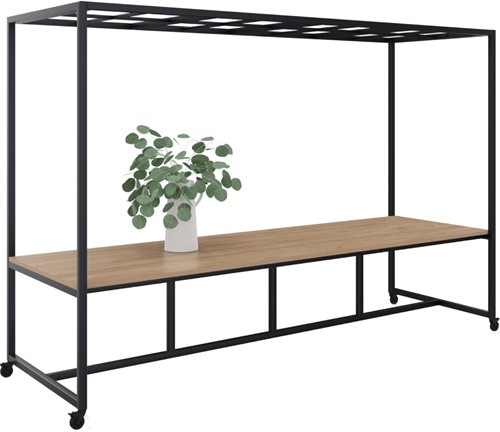Vergadertafel Move op wielen met rooster dakelement zithoogte 75 cm