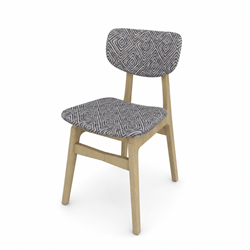 Woody stoel houten frame zitting en rug gestoffeerd