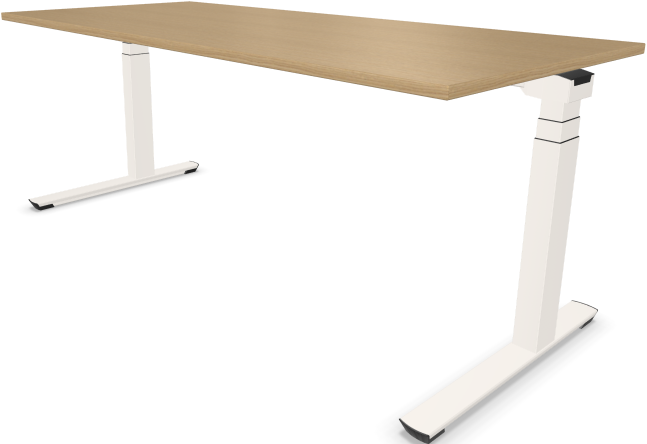 Palmberg Crew elektrisch instelbaar zit-sta bureau - 100x80cm - Crema Beuken (PB) - bij Easy4Office